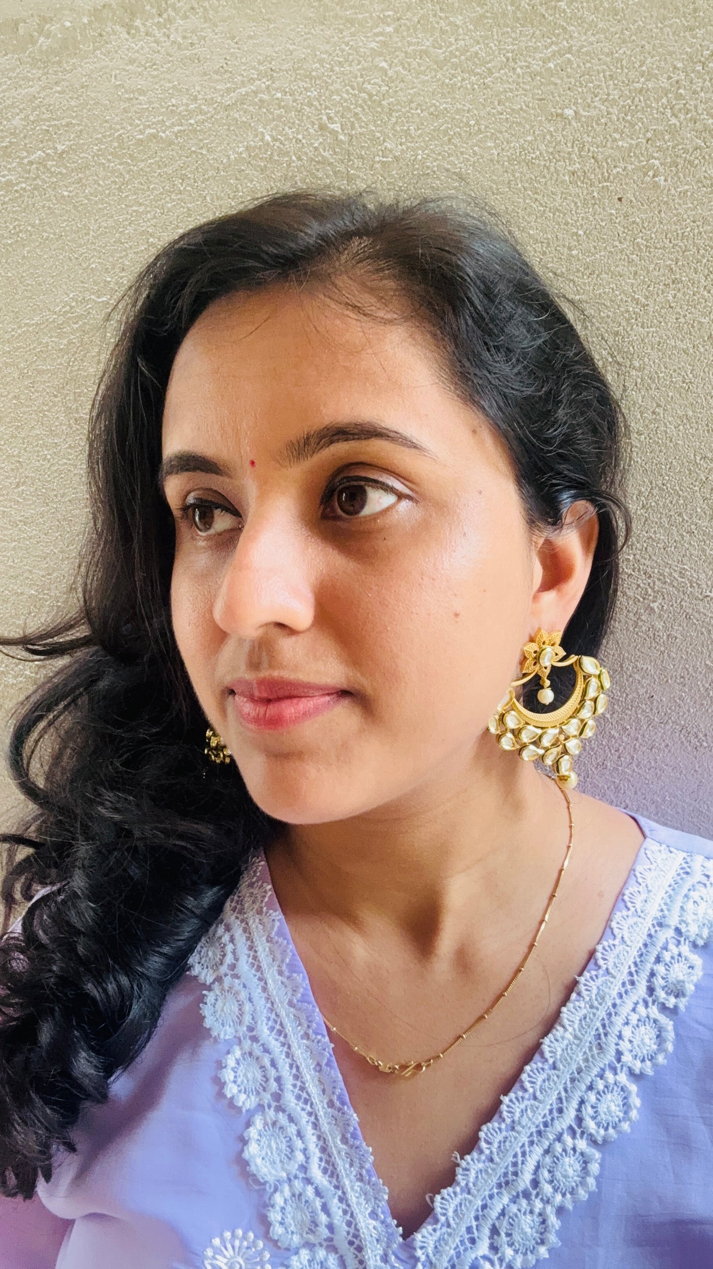 Golden Kundan Earrings