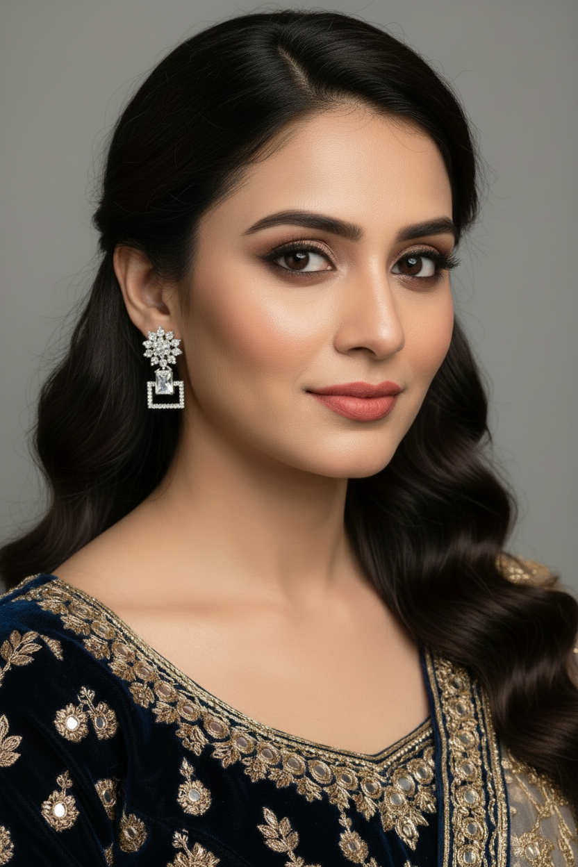 AD Dangler Earrings for Women | American Diamond Drop Earrings