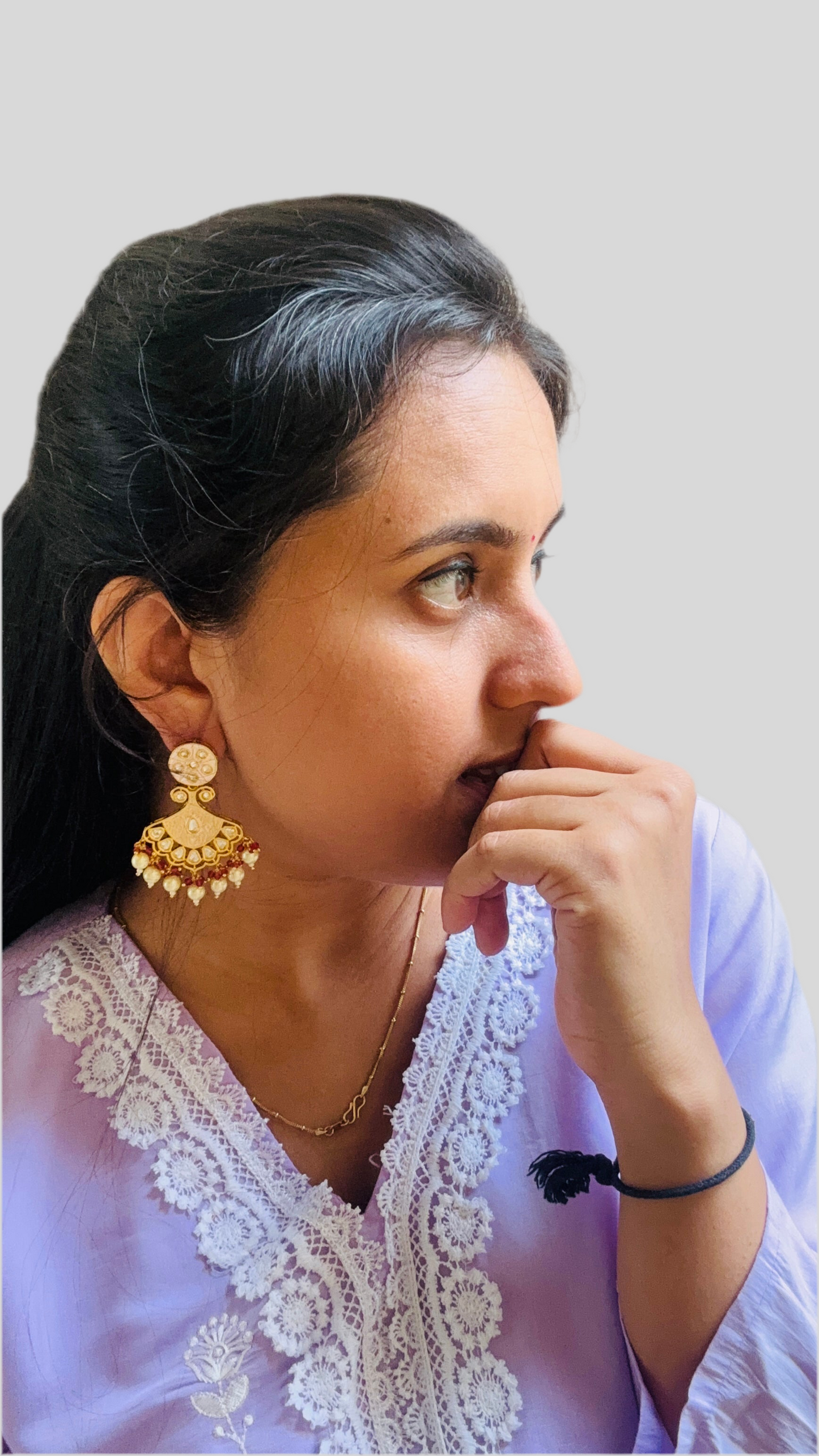 Pankhuri Pink Kundan Earrings