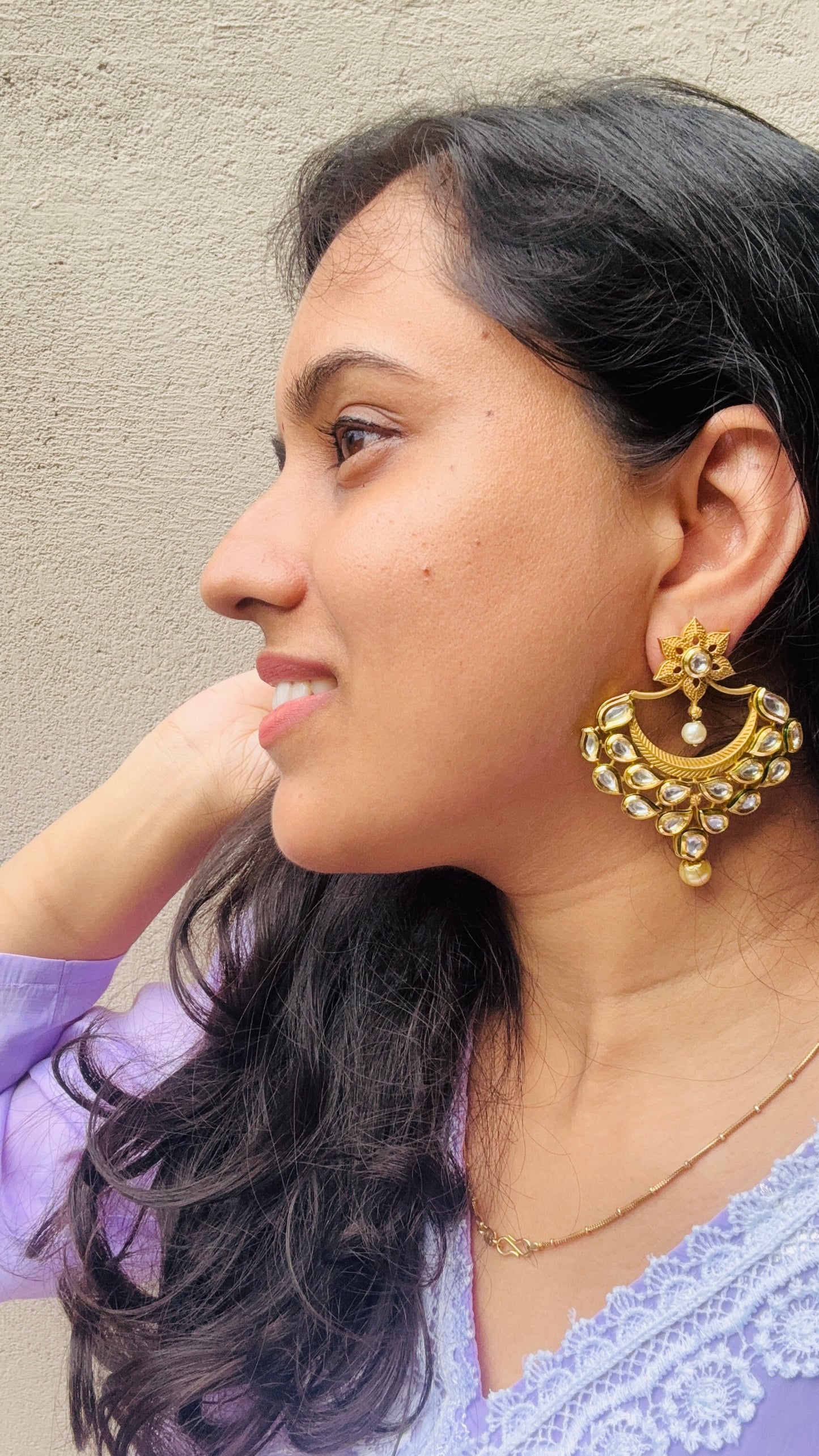 Golden Kundan Earrings