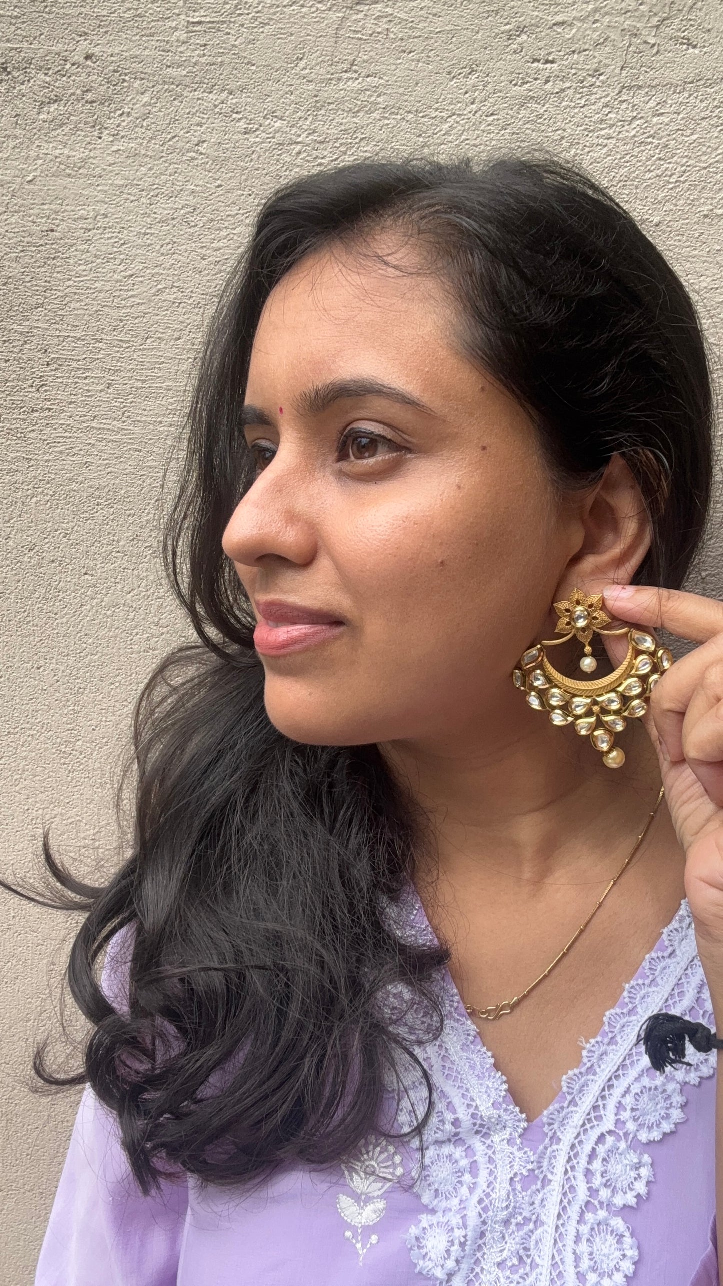 Golden Kundan Earrings