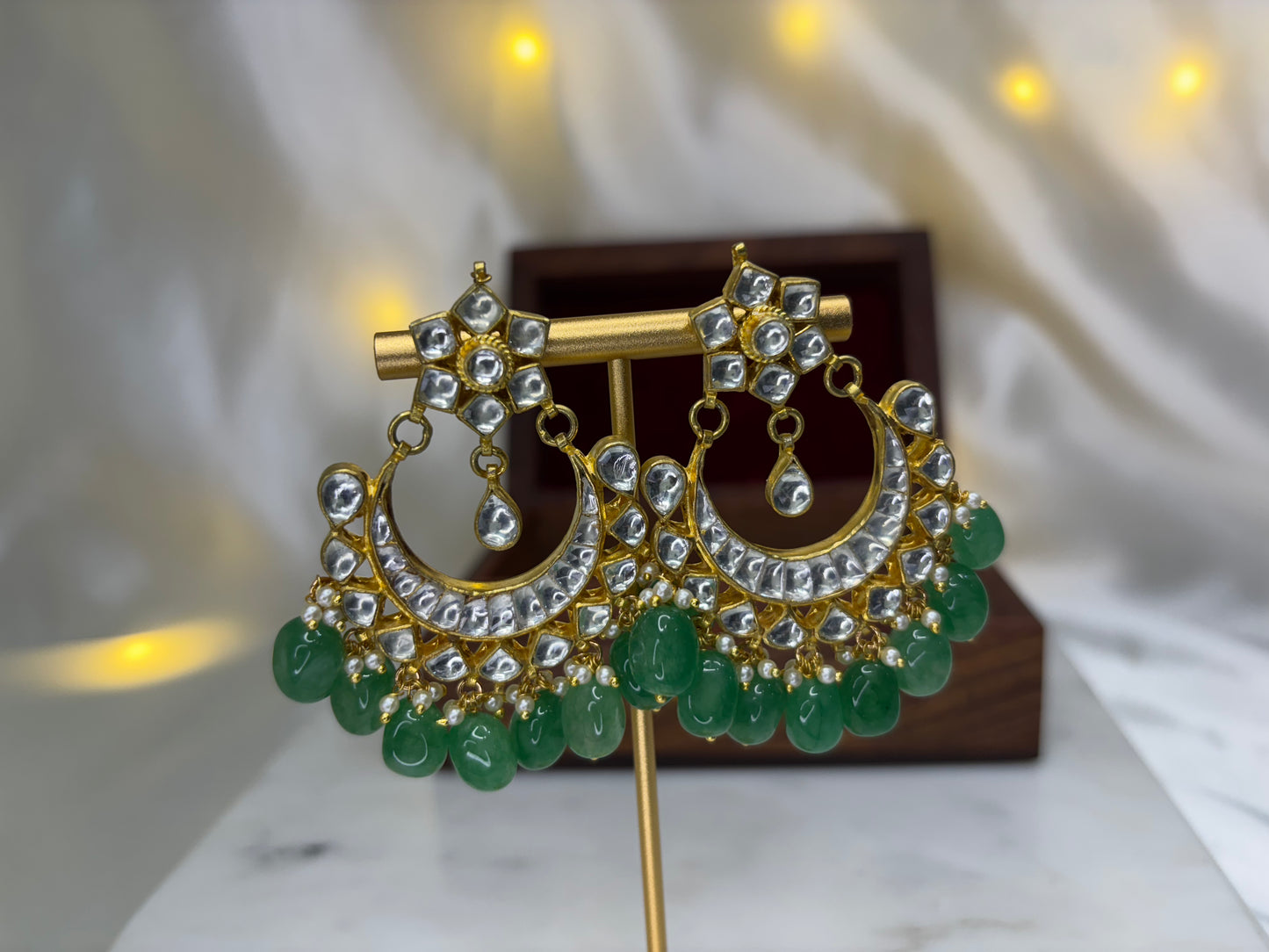 Kundan Green Chandbali