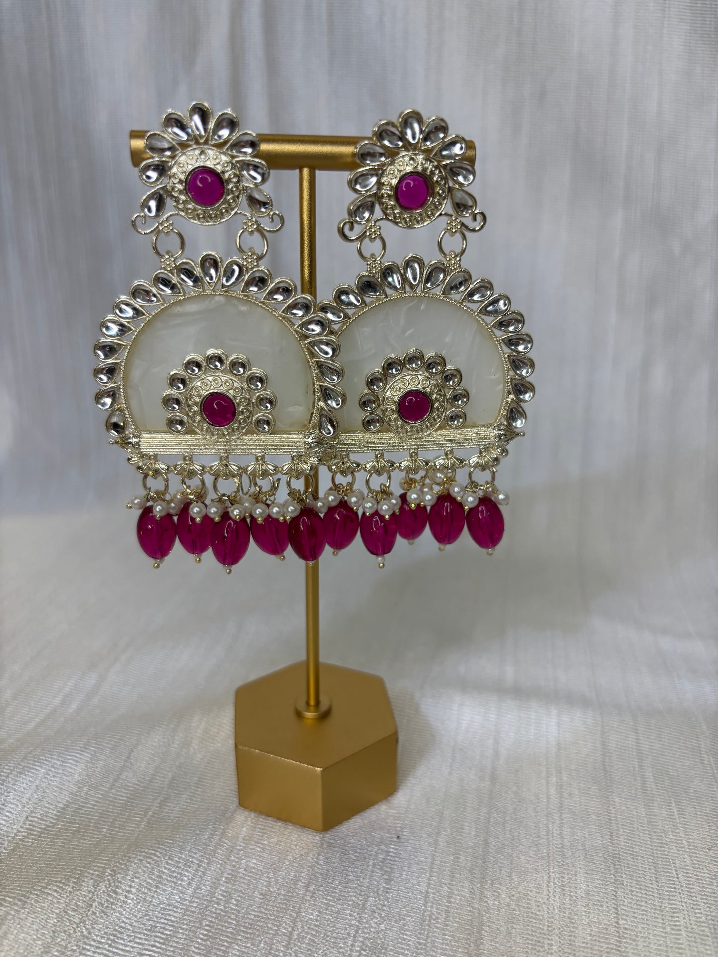 Marbled kundan chandbali