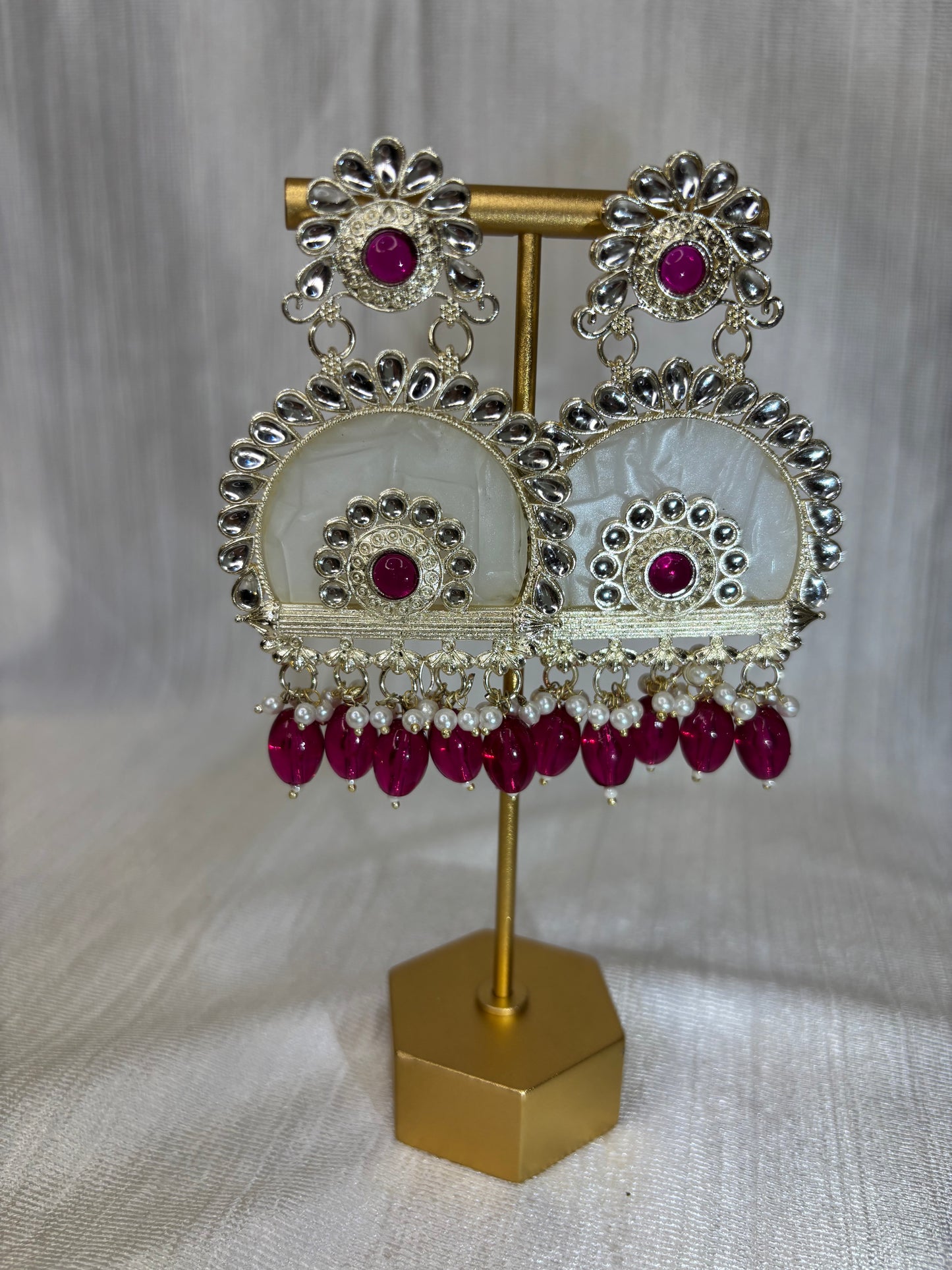 Marbled kundan chandbali