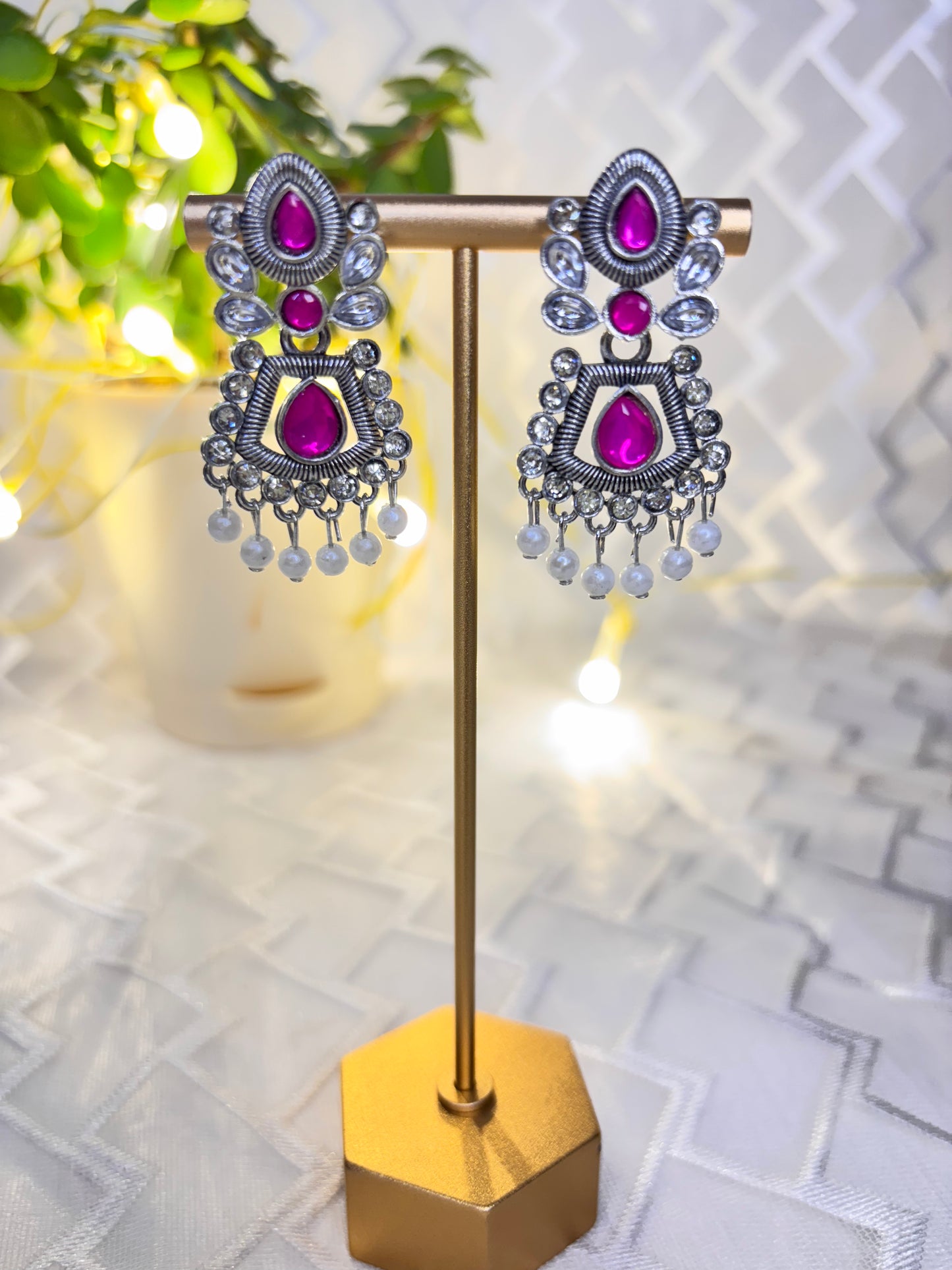 Oxidised pearl Earrings