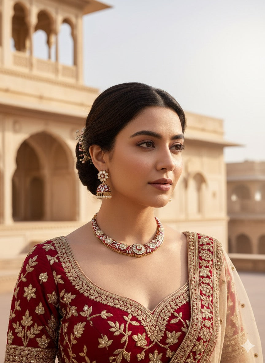 Red Hasli Necklace Set