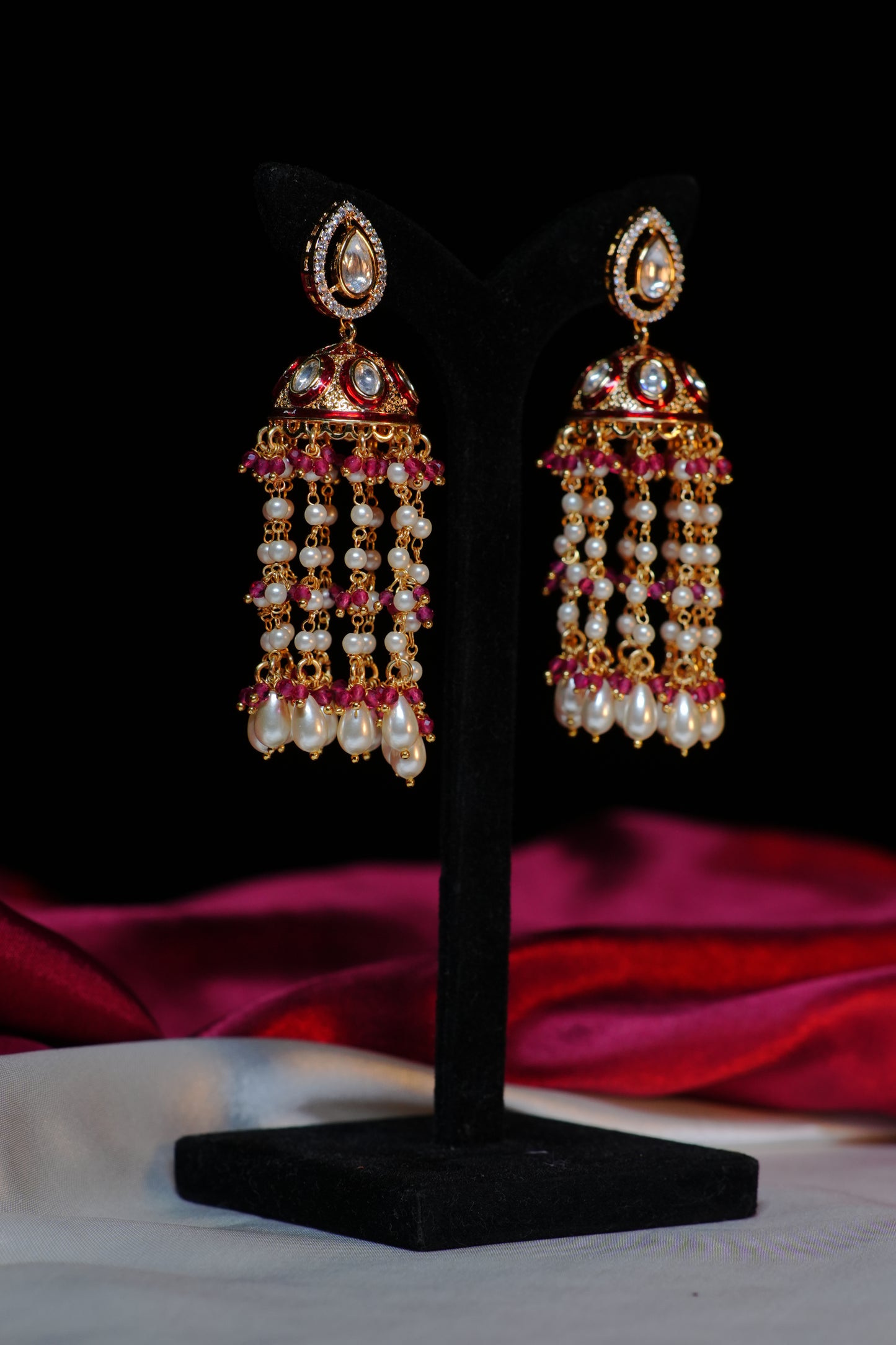 Rudrika Pearl Kundan Jhumka