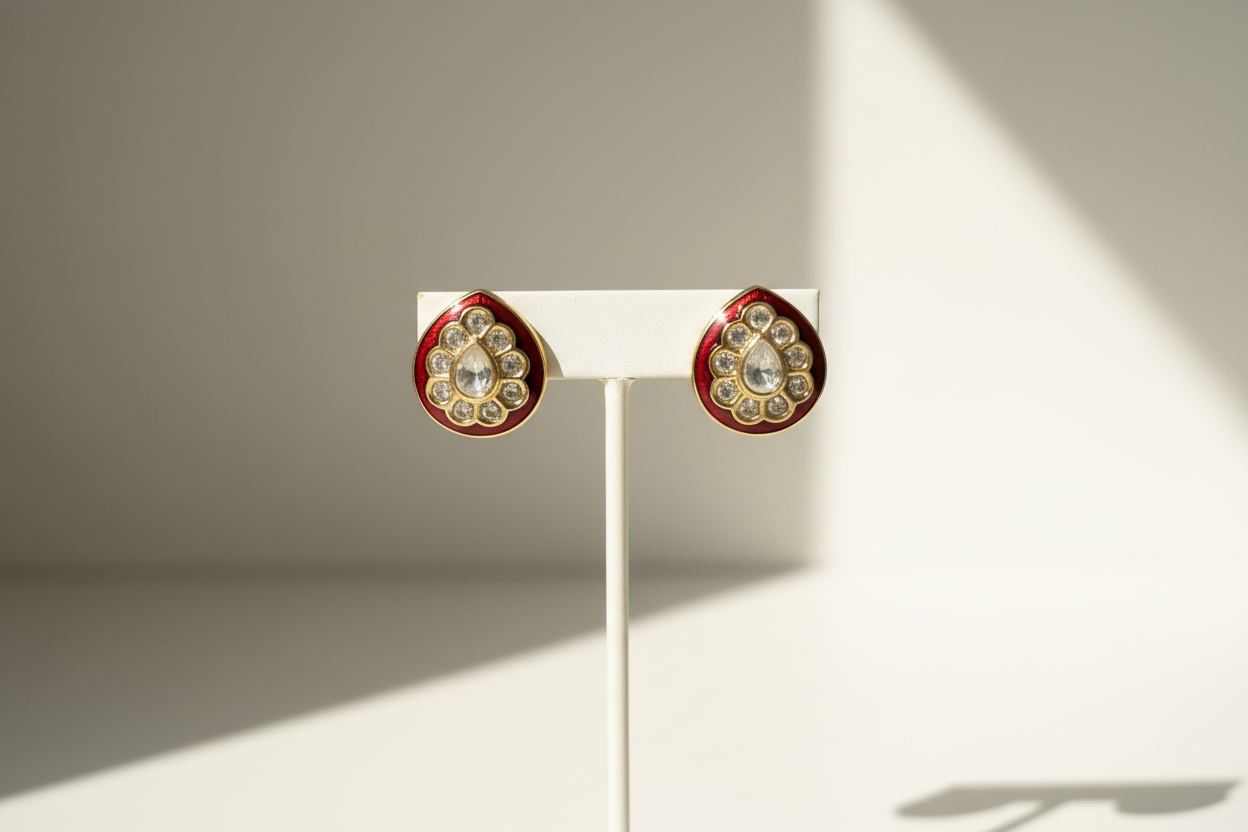 Kundan & Meenakari Stud Earrings
