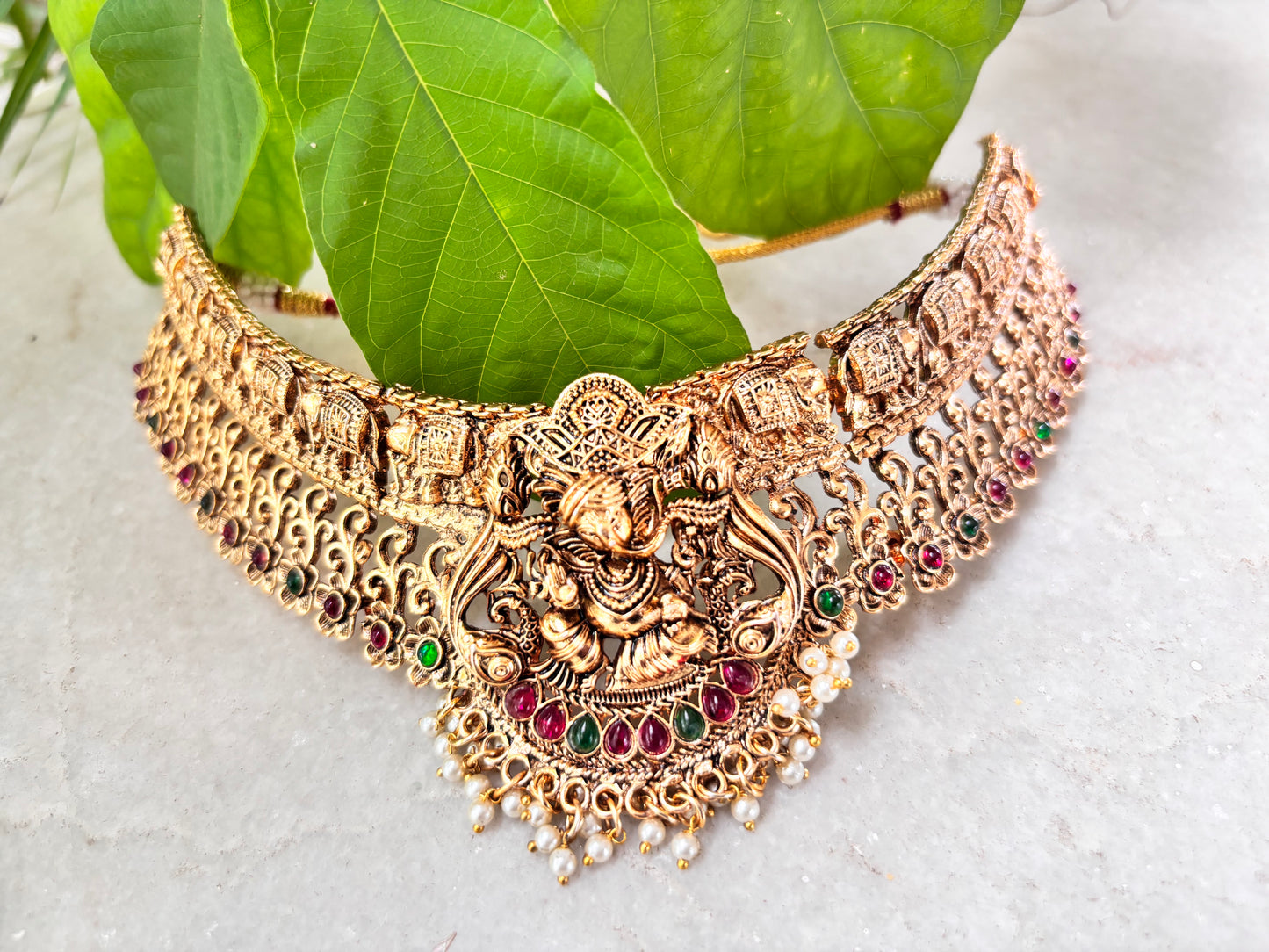 Ganesha Pendant Temple Choker