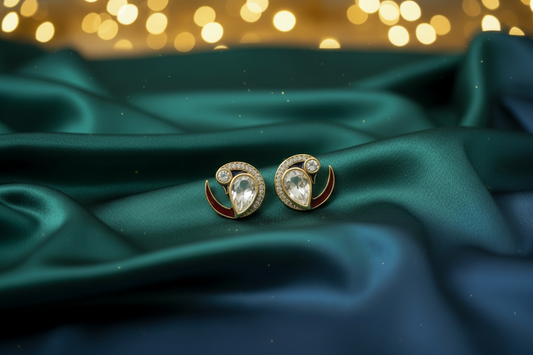 Kundan Curve Drop Studs
