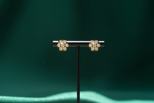 Floral kundan earrings