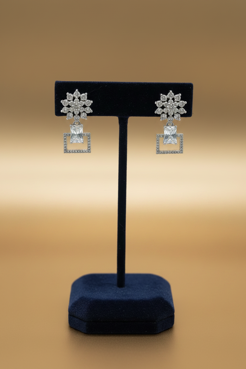AD Dangler Earrings for Women | American Diamond Drop Earrings