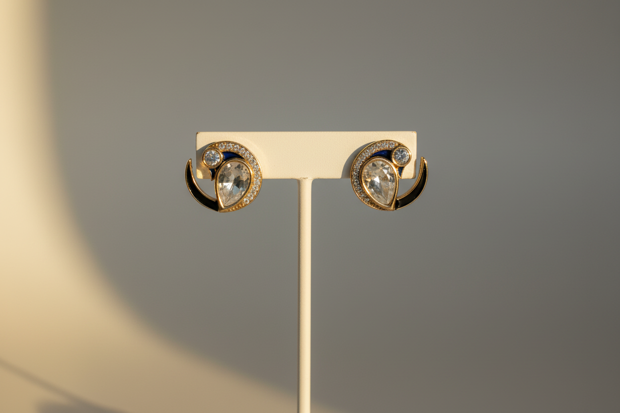 Kundan Curve Drop Studs