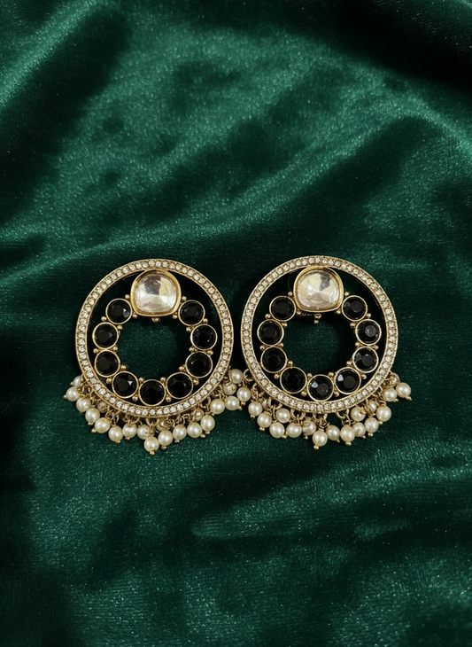 Round Kundan Earrings
