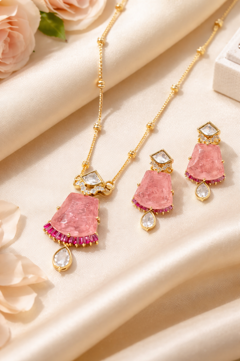 Stone Drop Pendant Set