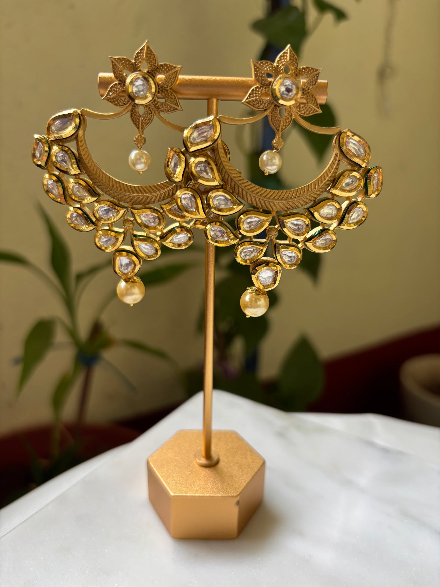 Golden Kundan Earrings