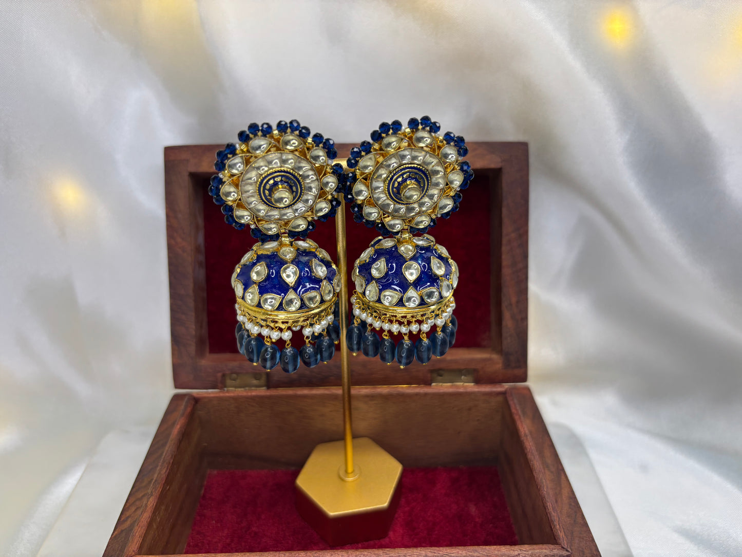 Meera Antique Kundan Meenakari Jhumka