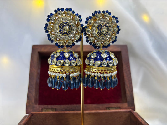 Meera Antique Kundan Meenakari Jhumka
