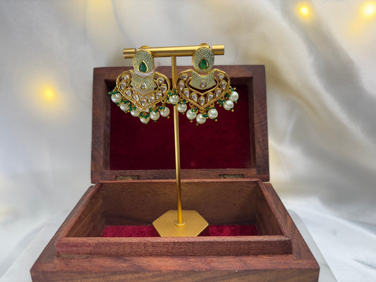 Resham Green Dangle Pearl Earring