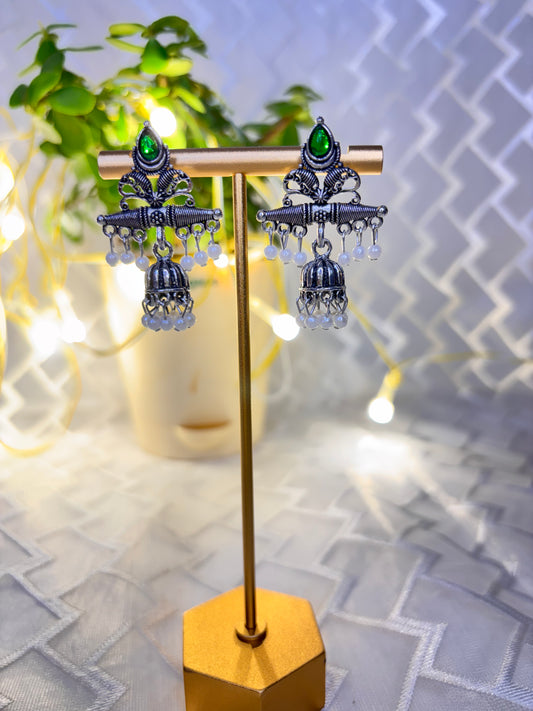 Oxidised Jhumka Earrings