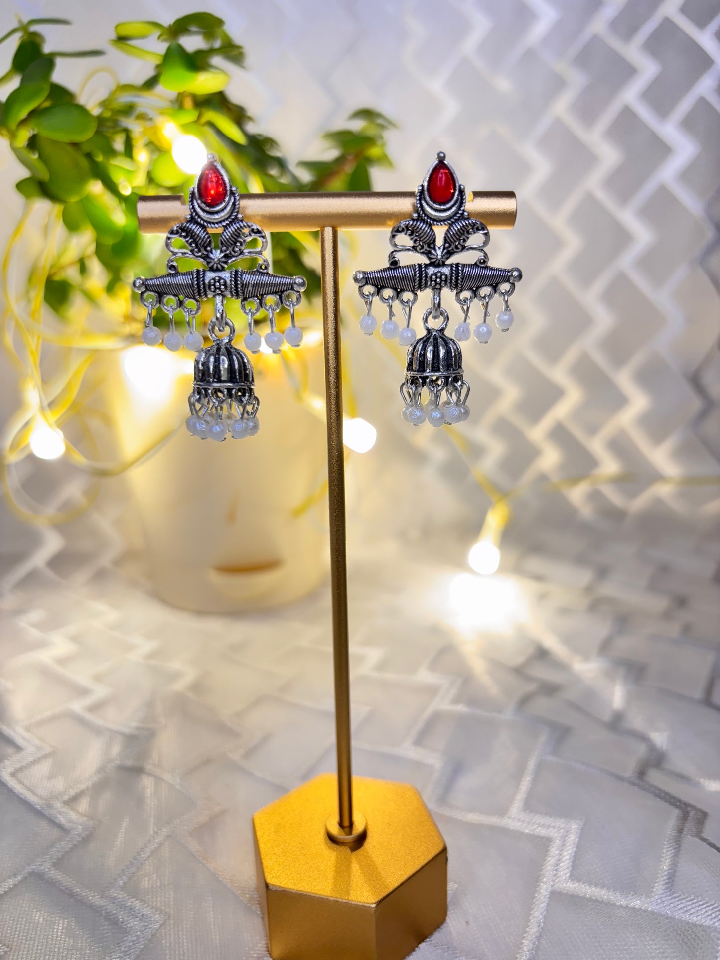 Oxidised Jhumka Earrings