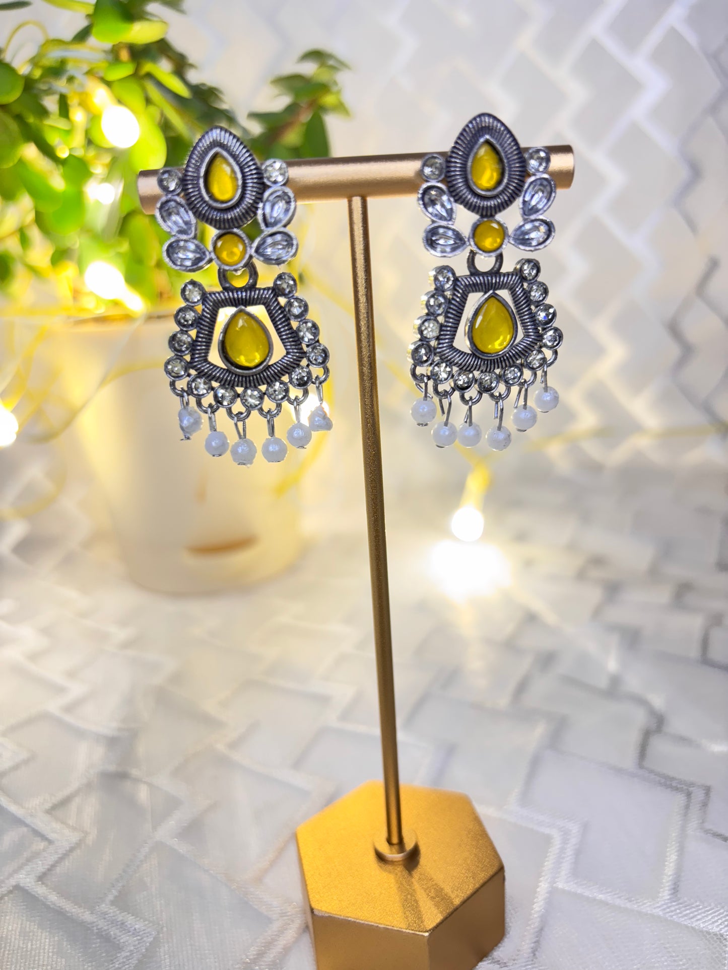 Oxidised pearl Earrings