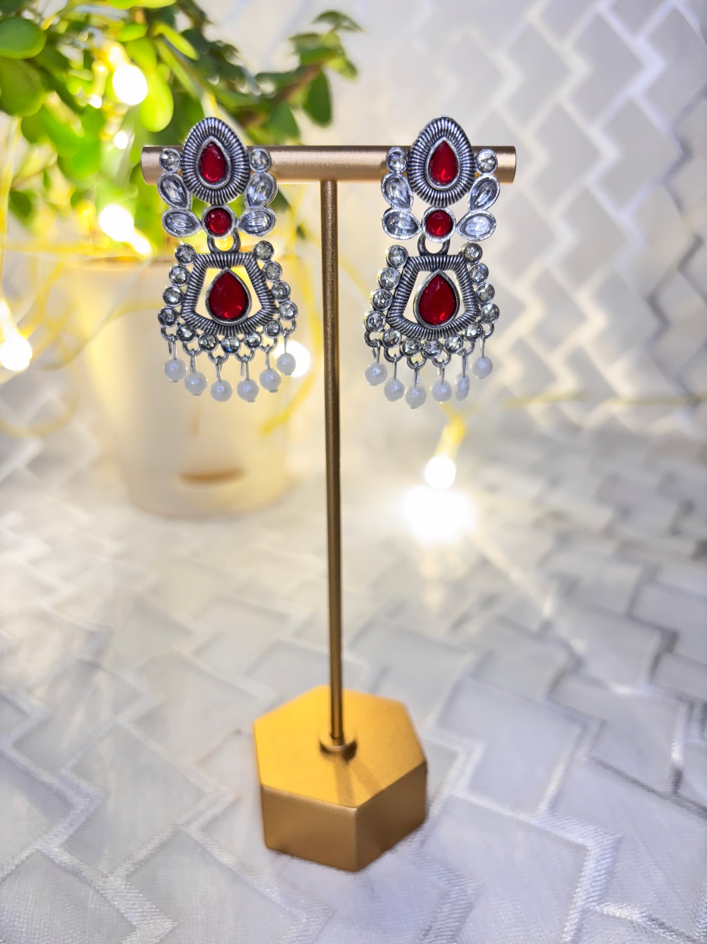 Oxidised pearl Earrings