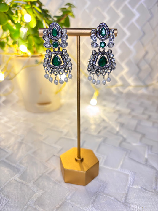 Oxidised pearl Earrings
