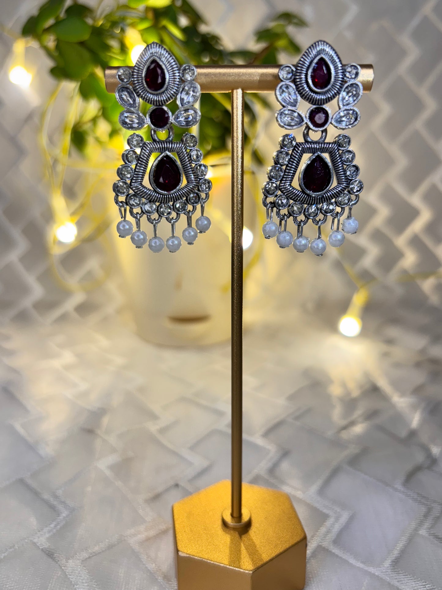 Oxidised pearl Earrings