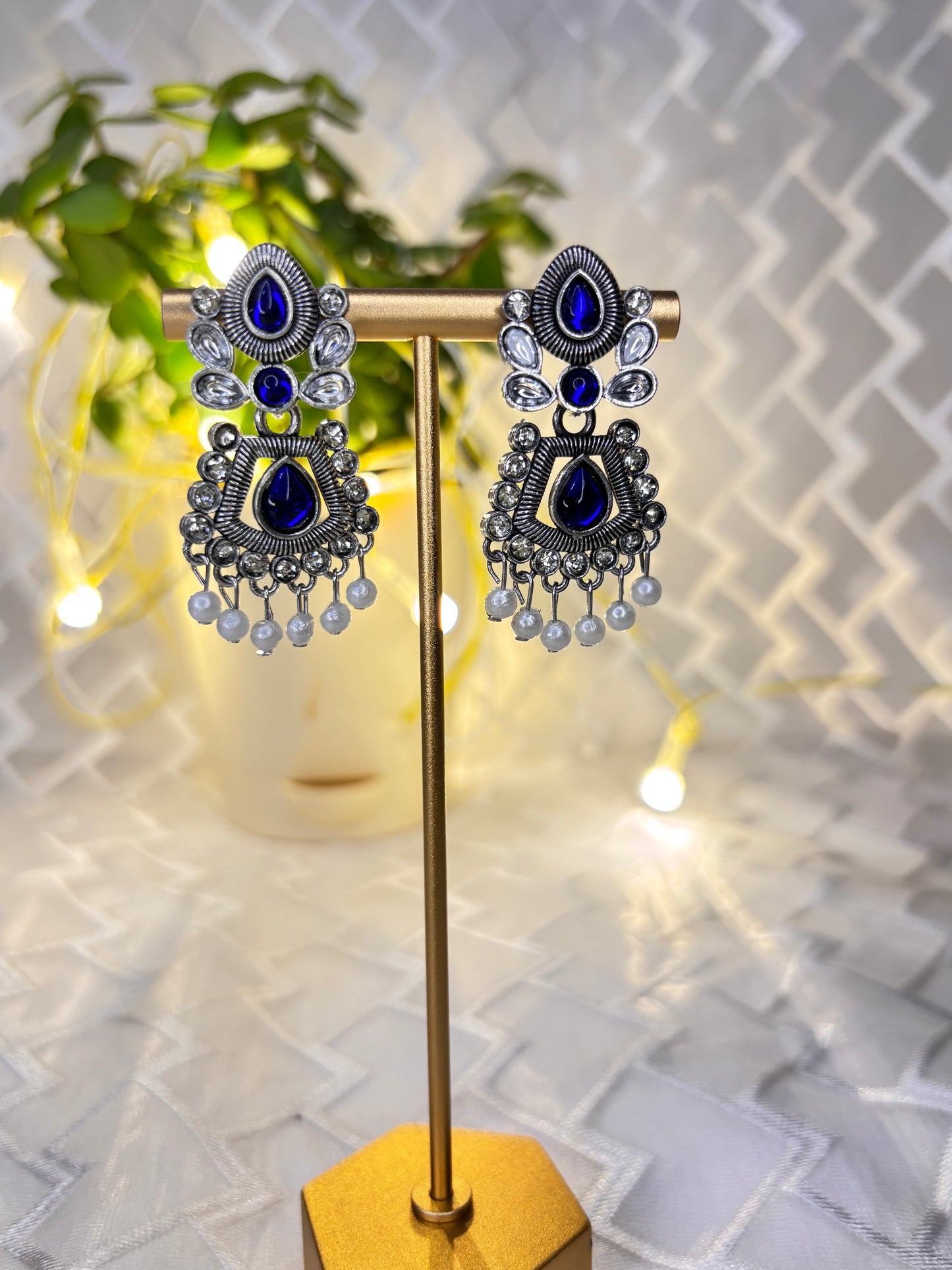Oxidised pearl Earrings