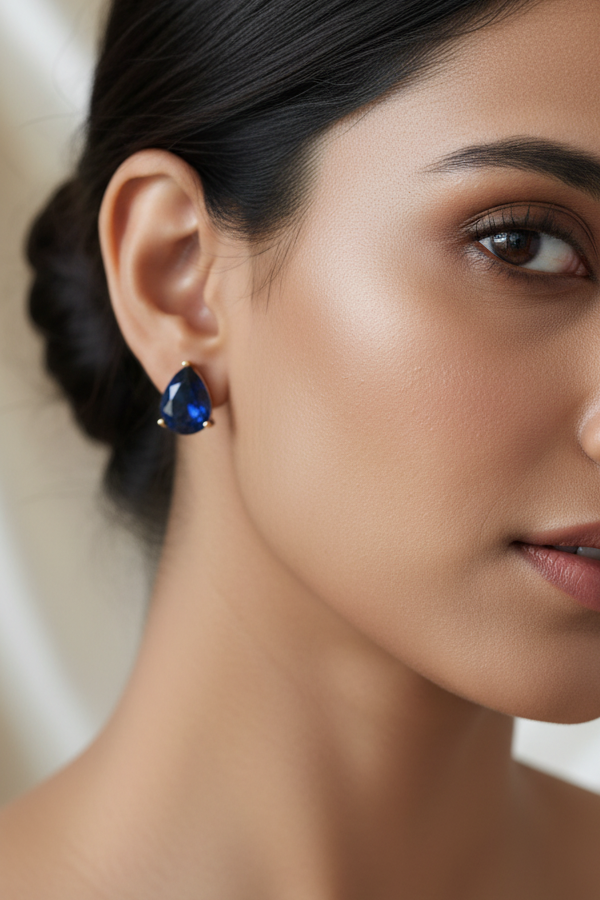 Pear Cut Crystal Stud Earrings for Women | 11 Color Variants