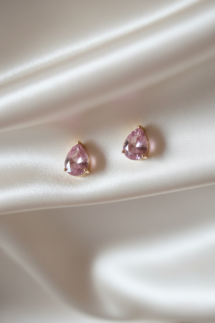 Pear Cut Crystal Stud Earrings for Women | 11 Color Variants