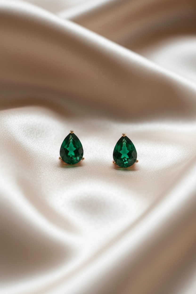 Pear Cut Crystal Stud Earrings for Women | 11 Color Variants