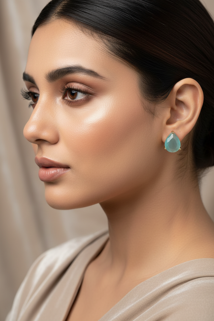 Pear Cut Crystal Stud Earrings for Women | 11 Color Variants