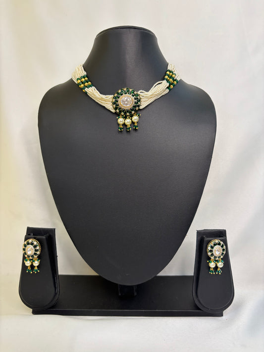 Pearl Envy Green Choker Set