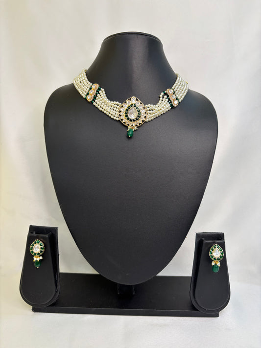 White Choker Necklace Set