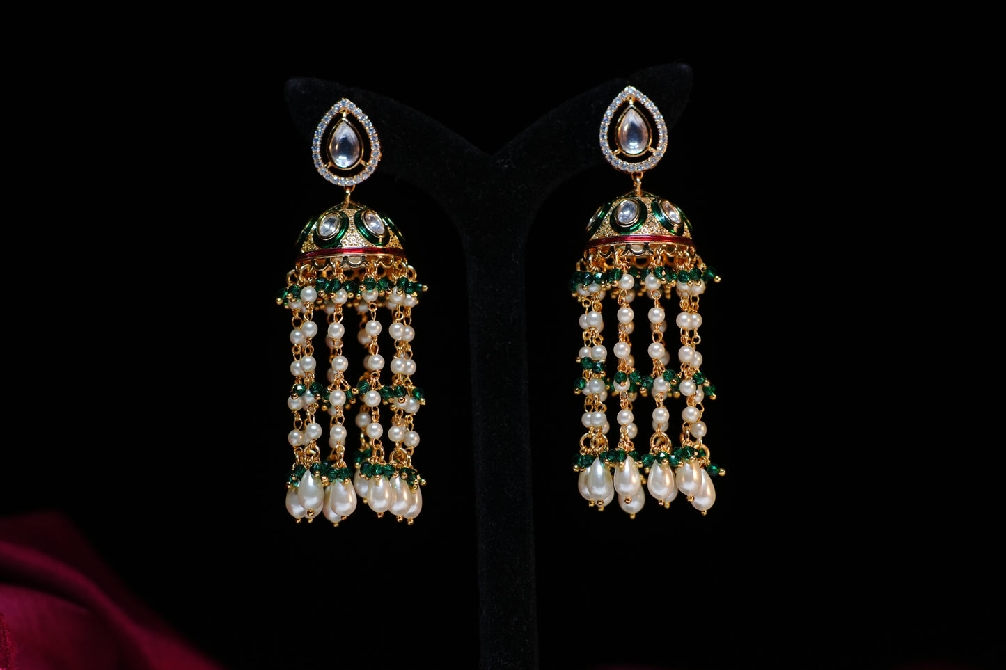 Rudrika Pearl Kundan Jhumka