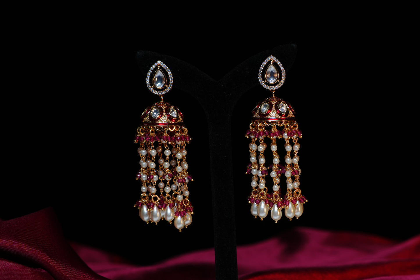 Rudrika Pearl Kundan Jhumka