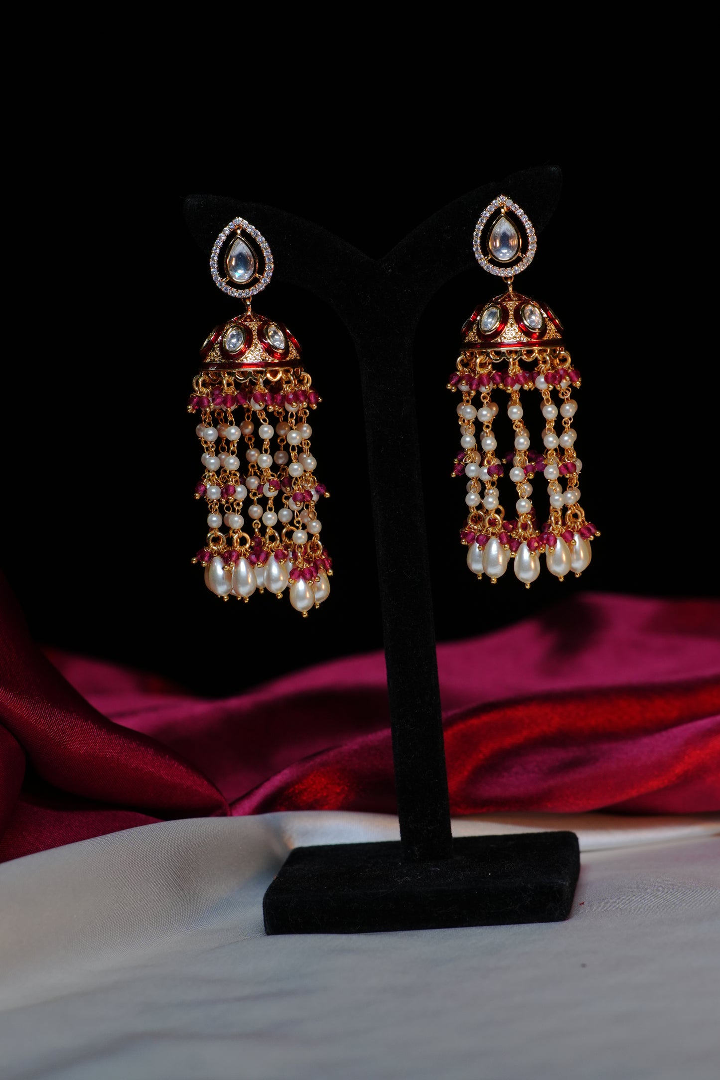 Rudrika Pearl Kundan Jhumka