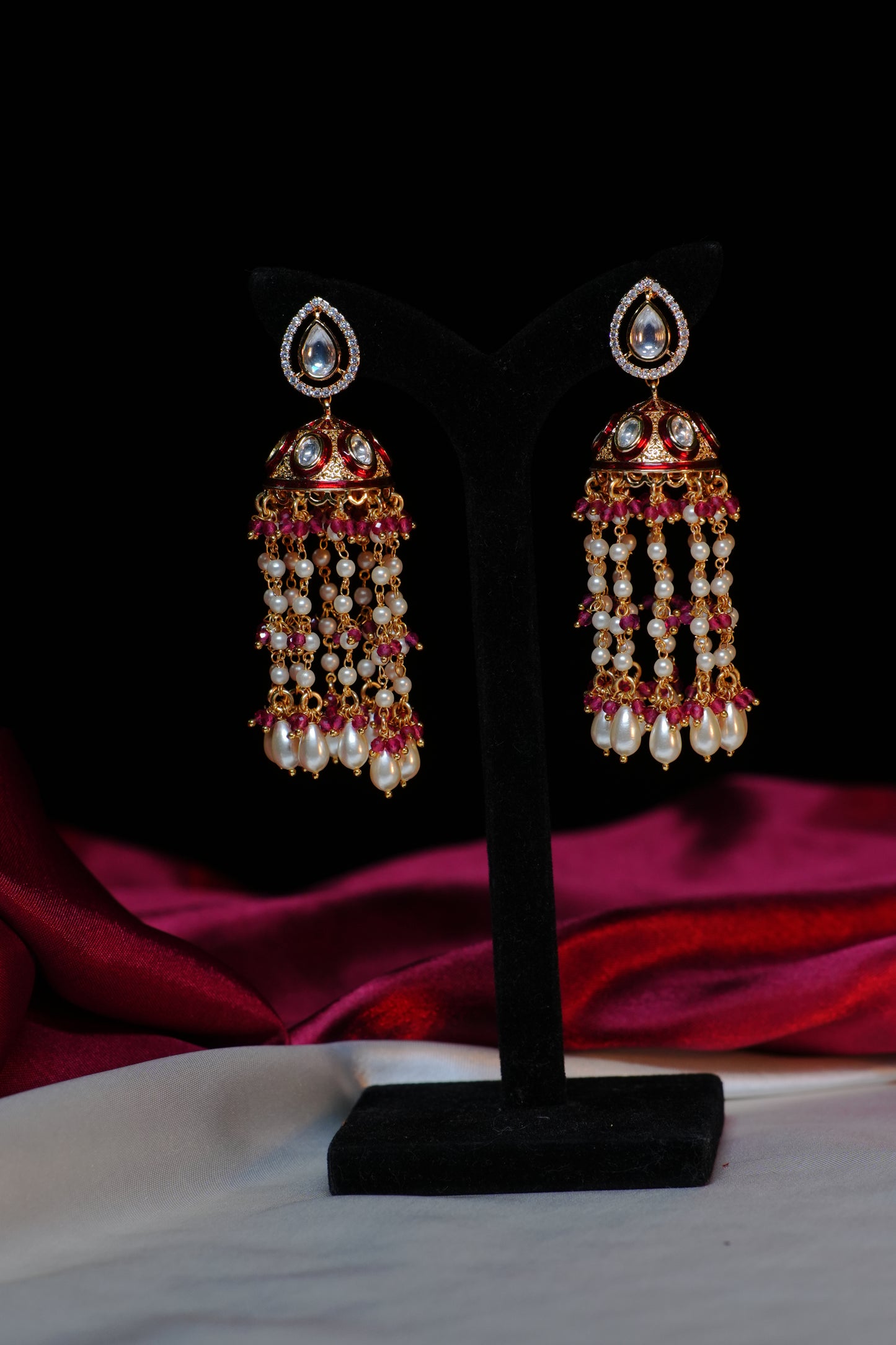 Rudrika Pearl Kundan Jhumka
